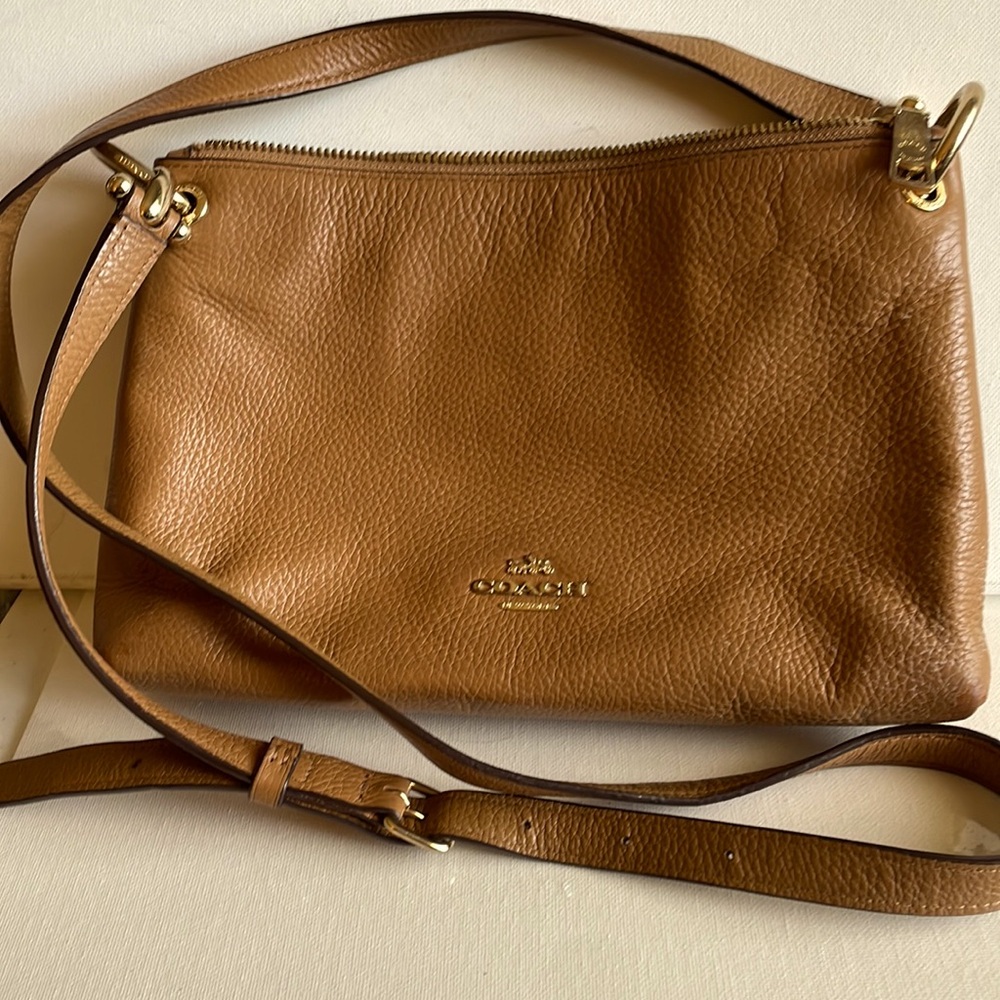 Coach tan crossbody leather